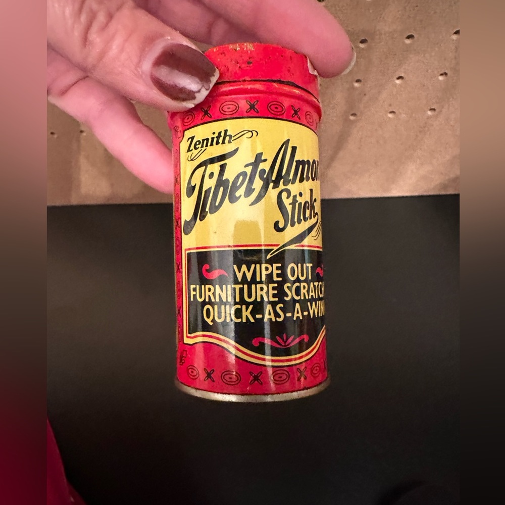 Vintage Zenith Tibet Almond Stick For Scratches Advertising Tin 3.25 x 1.75"